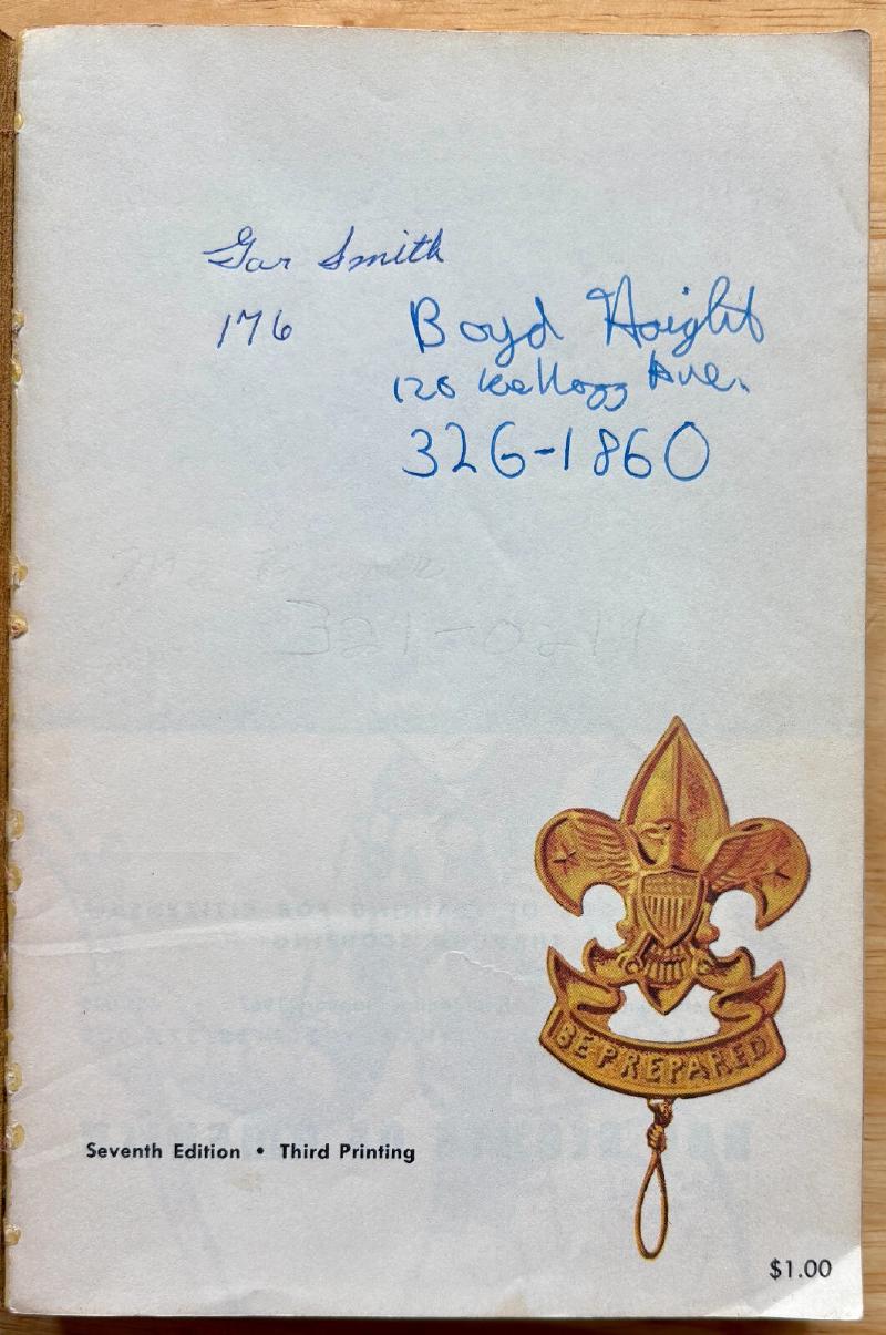 Boy Scout Handbook (Seventh Edition, Third Printing, 1967), Signed by Joseph A. Brunton, Jr. — image 4