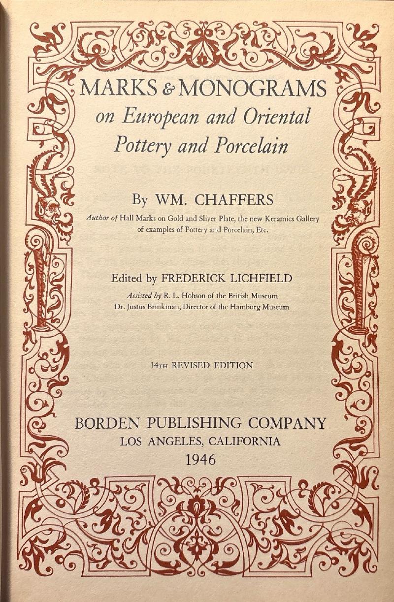 Marks & Monograms on European and Oriental Pottery and Porcelain — image 2