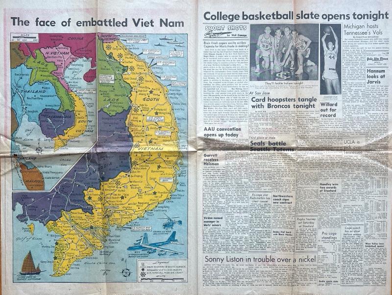Rare Vintage December 6, 1967 Palo Alto Times Full-Page Vietnam Map & Classic Comics — image 2