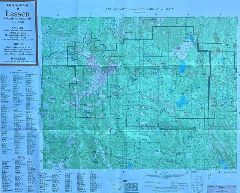 1987 Topographic Map: Lassen Volcanic National Park & Vicinity (Large, 29x24\