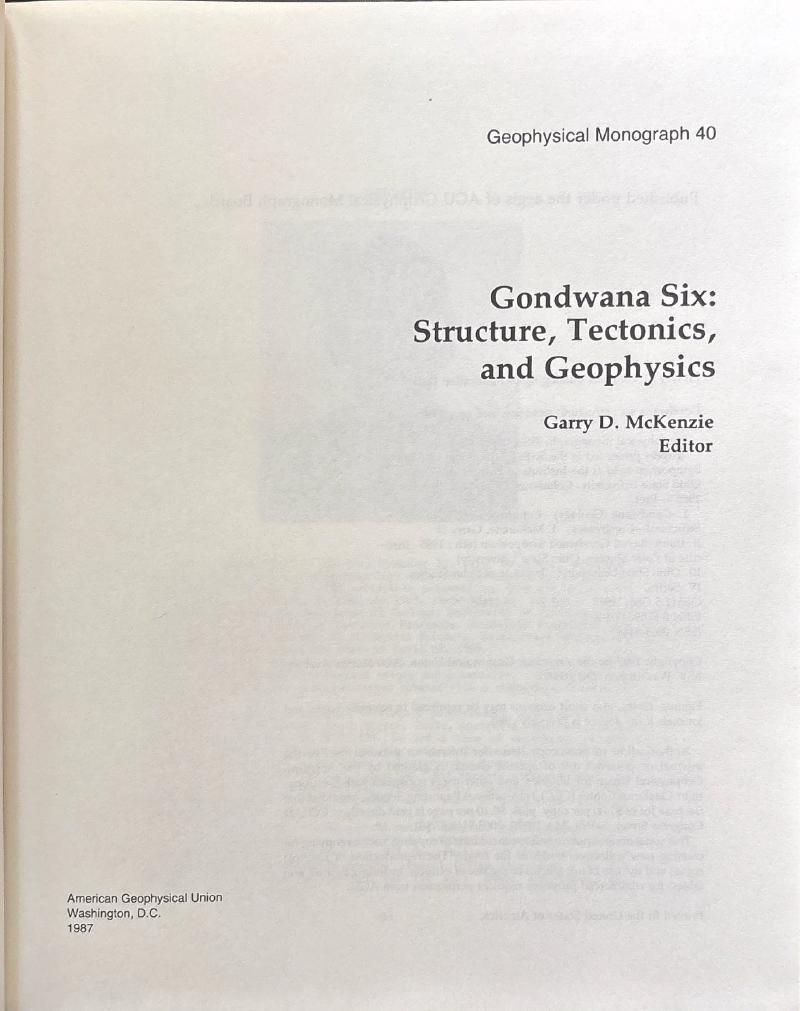 Gondwana Six Structure Tectonics Geophysics: AGU Monograph 40 — image 2