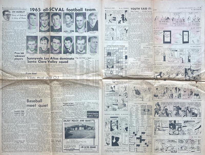 Rare Vintage December 6, 1967 Palo Alto Times Full-Page Vietnam Map & Classic Comics — image 4